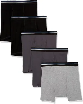 Amazon Essentials Men's Underwear Boxer Briefs, Comfortable Cotton, Tag-Free, Pack of 5