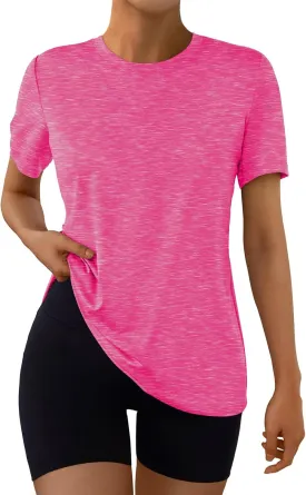 AUTOMET Women's Workout Tops Short Sleeve Gym Shirts Summer Athletic Yoga Tshirts Loose Fit Casual Clothes 2025