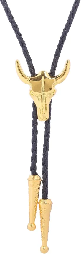 HUABOLA CALYN Native American Bolo tie Rodeo Cowboy Leather Necktie Western Bolo ties for Men Women Necktie for Concert Fans