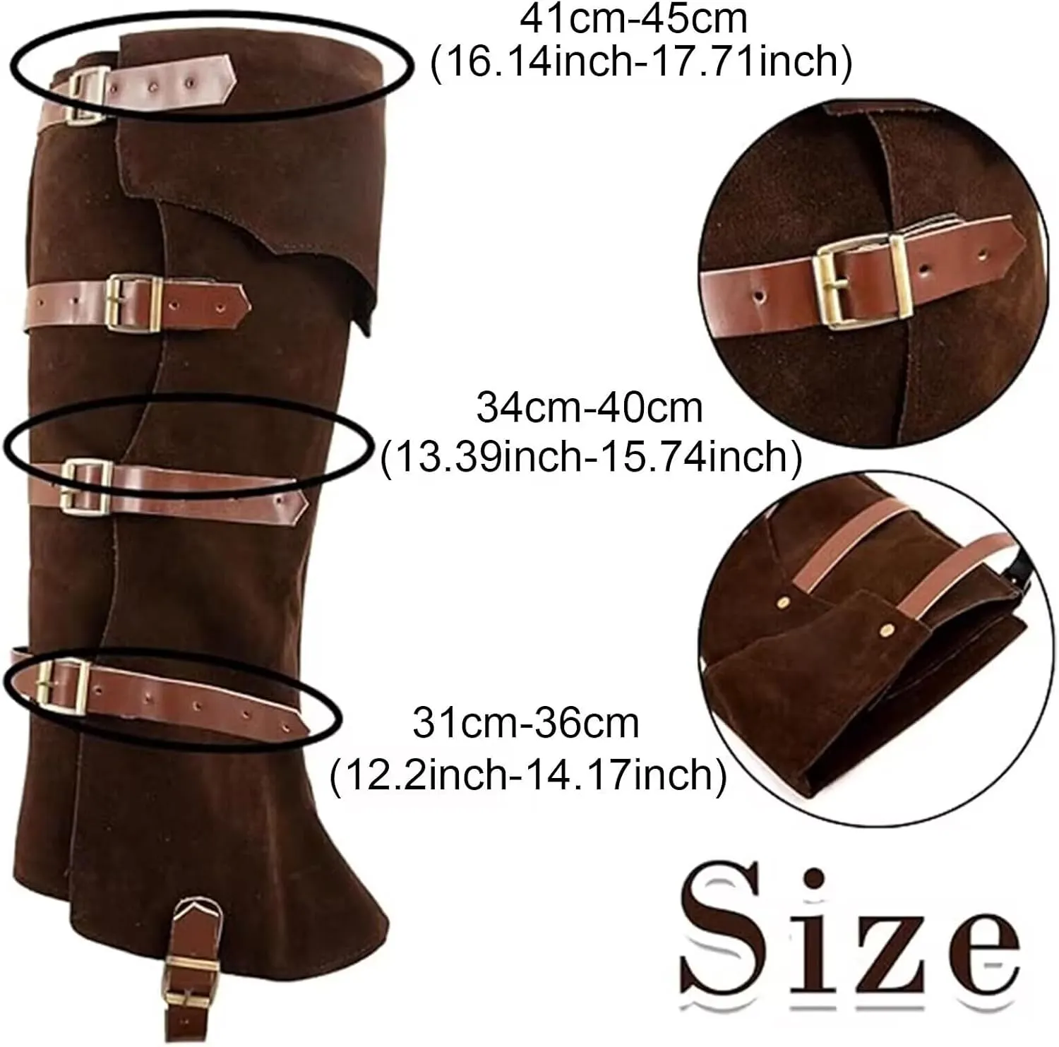 Men's Medieval Boot Covers,Renaissance Pirate Costume Boots Cover,Faux Leather Steampunk Shoes Cover,Viking Warrior Knight Armor Leg Gaiters Cosplay Accessory