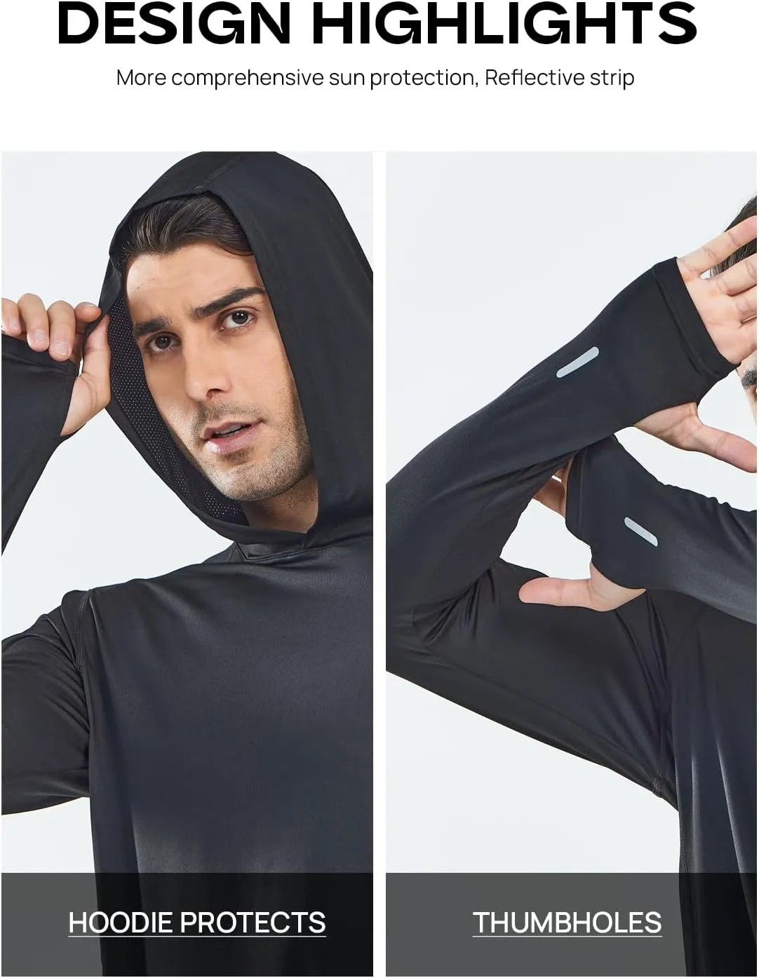 NORTHYARD Men's Sun Protection Hoodie Shirts Long Sleeve UPF 50  Rash Guard Swim Fishing Lightweight SPF UV Shirt with Hood