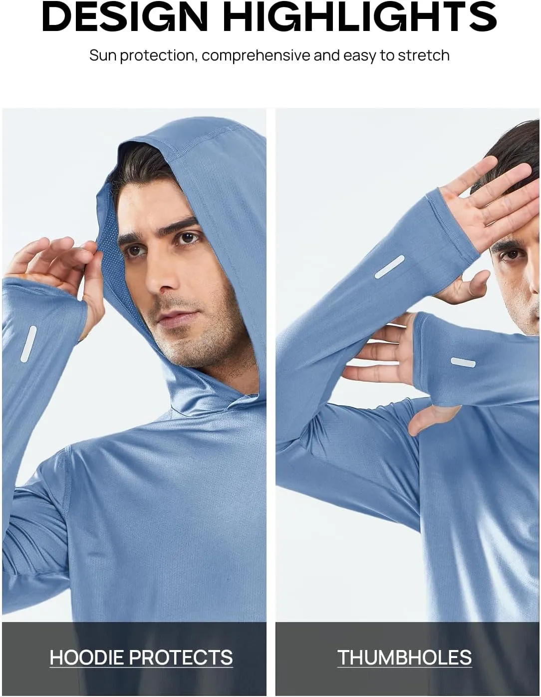 NORTHYARD Men's Sun Protection Hoodie Shirts Long Sleeve UPF 50  Rash Guard Swim Fishing Lightweight SPF UV Shirt with Hood