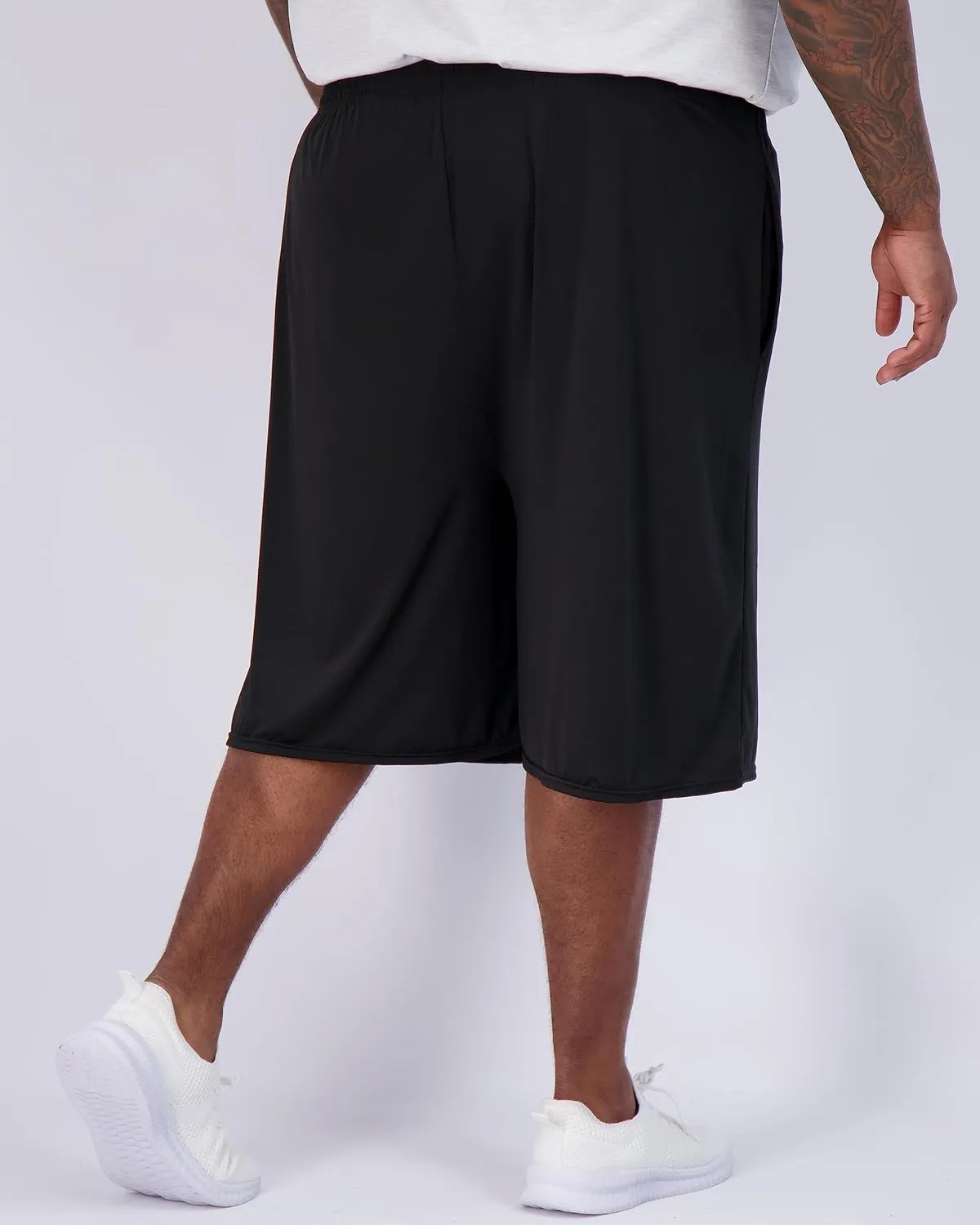 Real Essentials Men's Big & Tall 3-Pack Dry Fit & Mesh Active Athletic Perfomance Shorts (3X-5X)