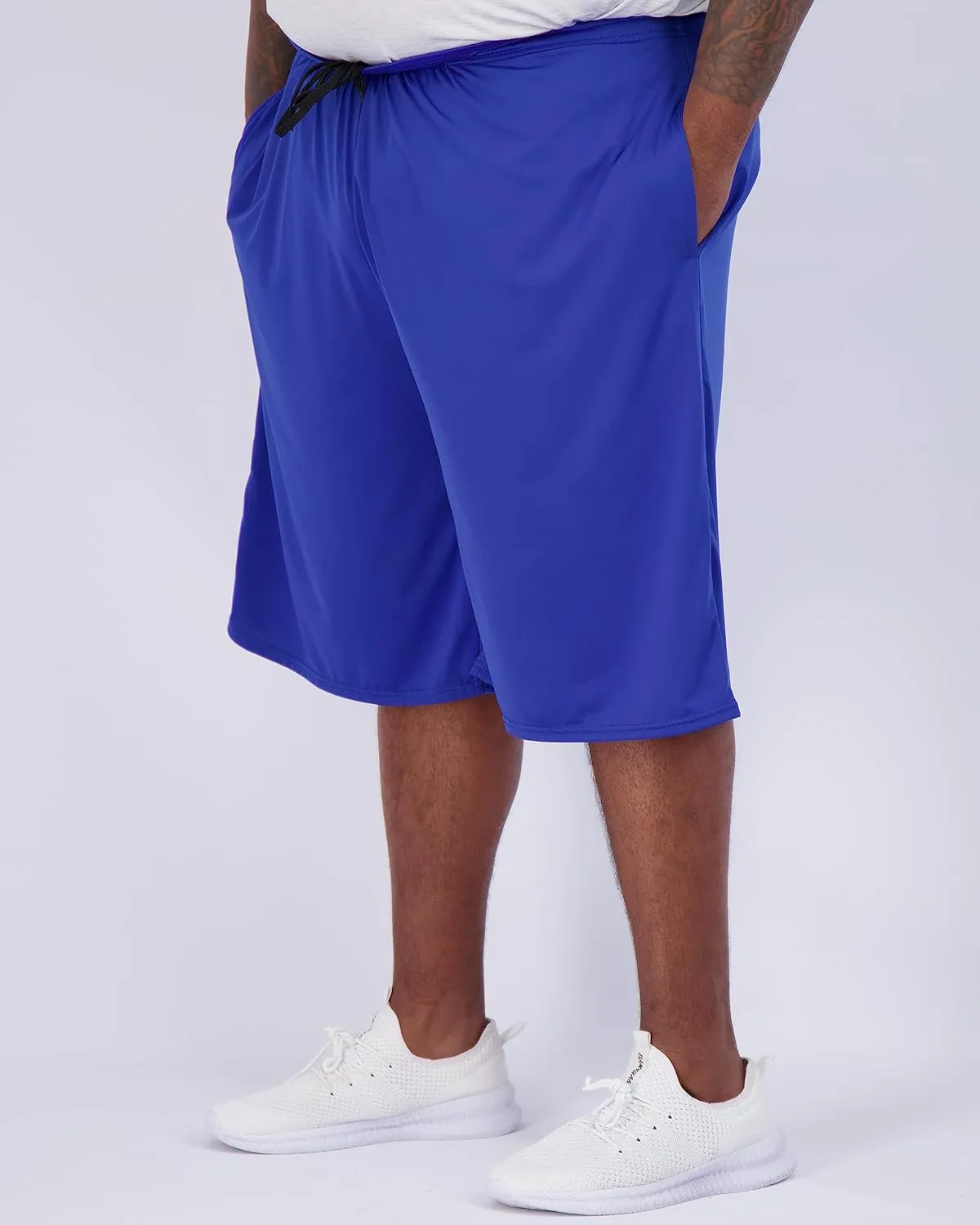Real Essentials Men's Big & Tall 3-Pack Dry Fit & Mesh Active Athletic Perfomance Shorts (3X-5X)