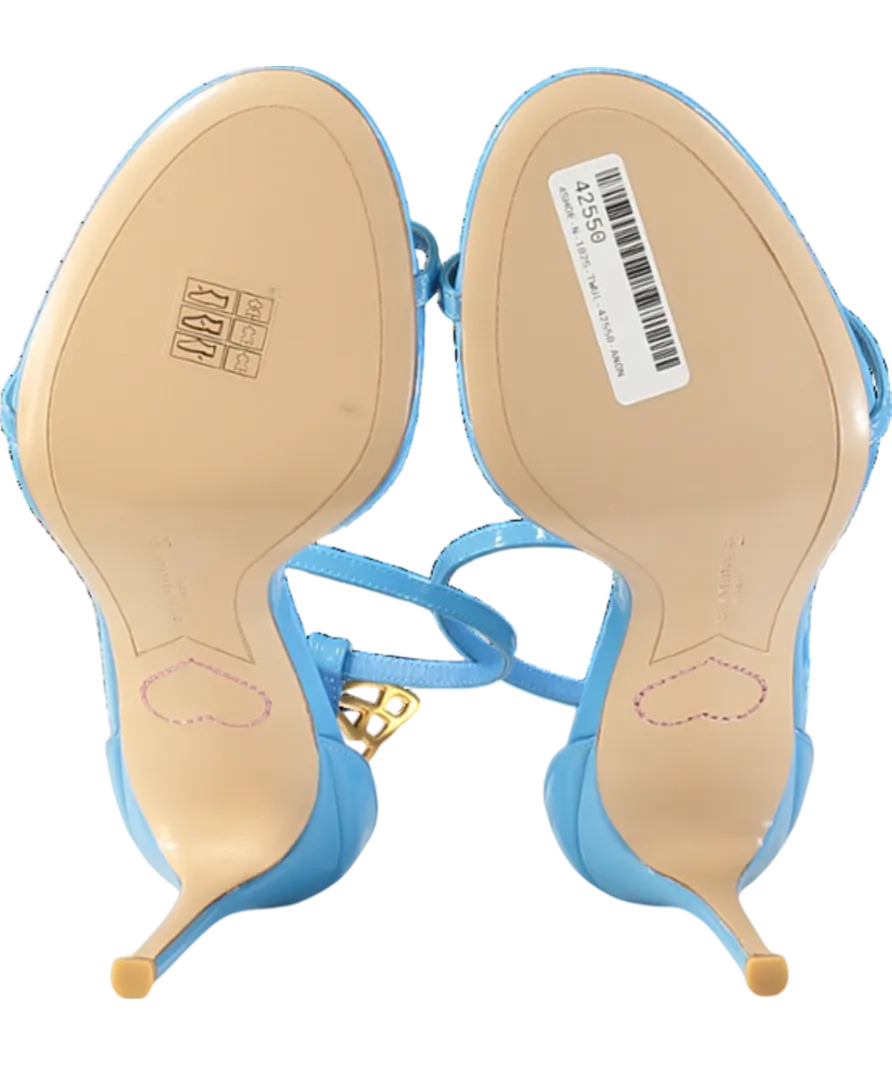 Sophia Webster Mariposa Blue / Gold Patent Butterfly Sandals 100 UK 8 EU 41 👠