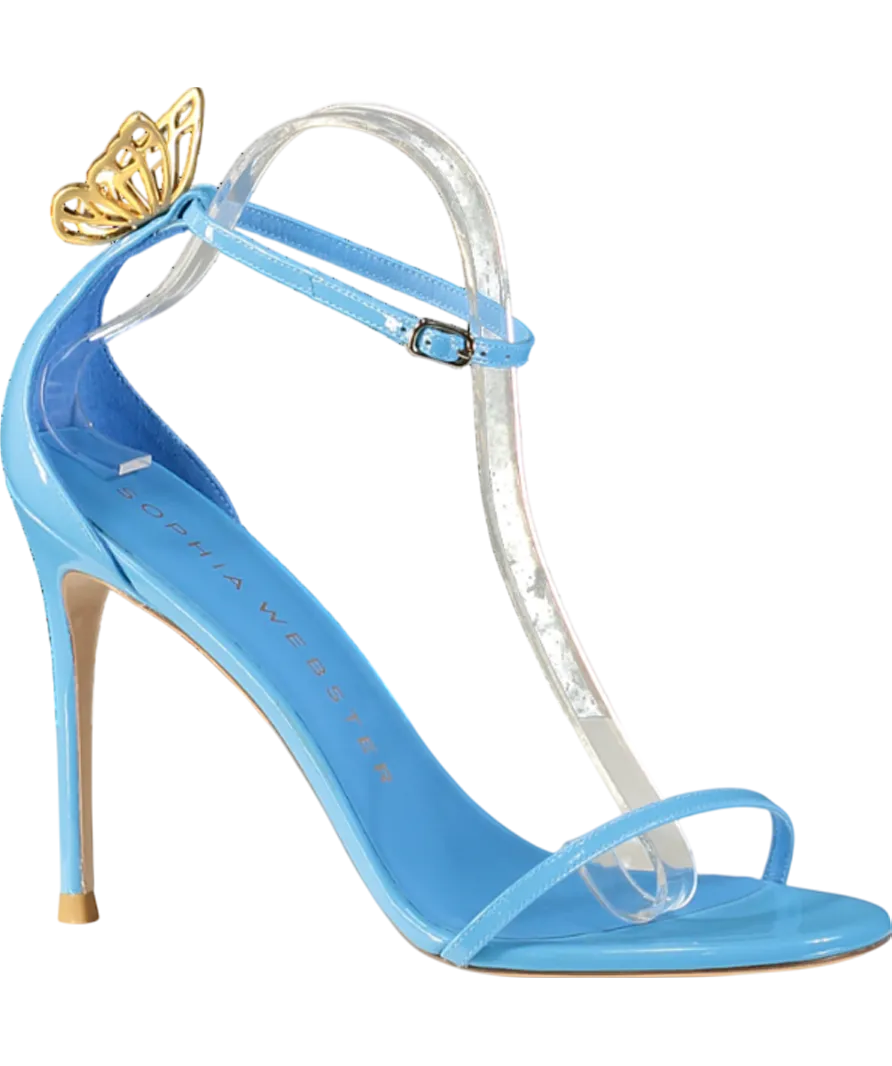 Sophia Webster Mariposa Blue / Gold Patent Butterfly Sandals 100 UK 8 EU 41 👠
